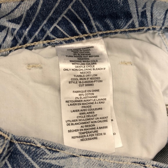 Current/Elliot Stiletto High Rise Palm Print Jeans - Picture 5 of 7